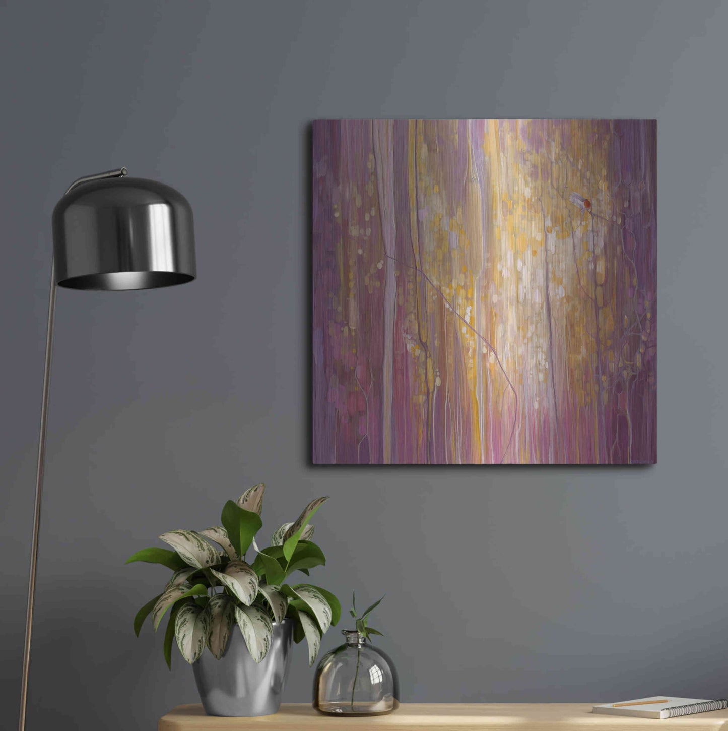 Luxe Metal Art 'Robins Song' by Gill Bustamante, Metal Wall Art,24x24