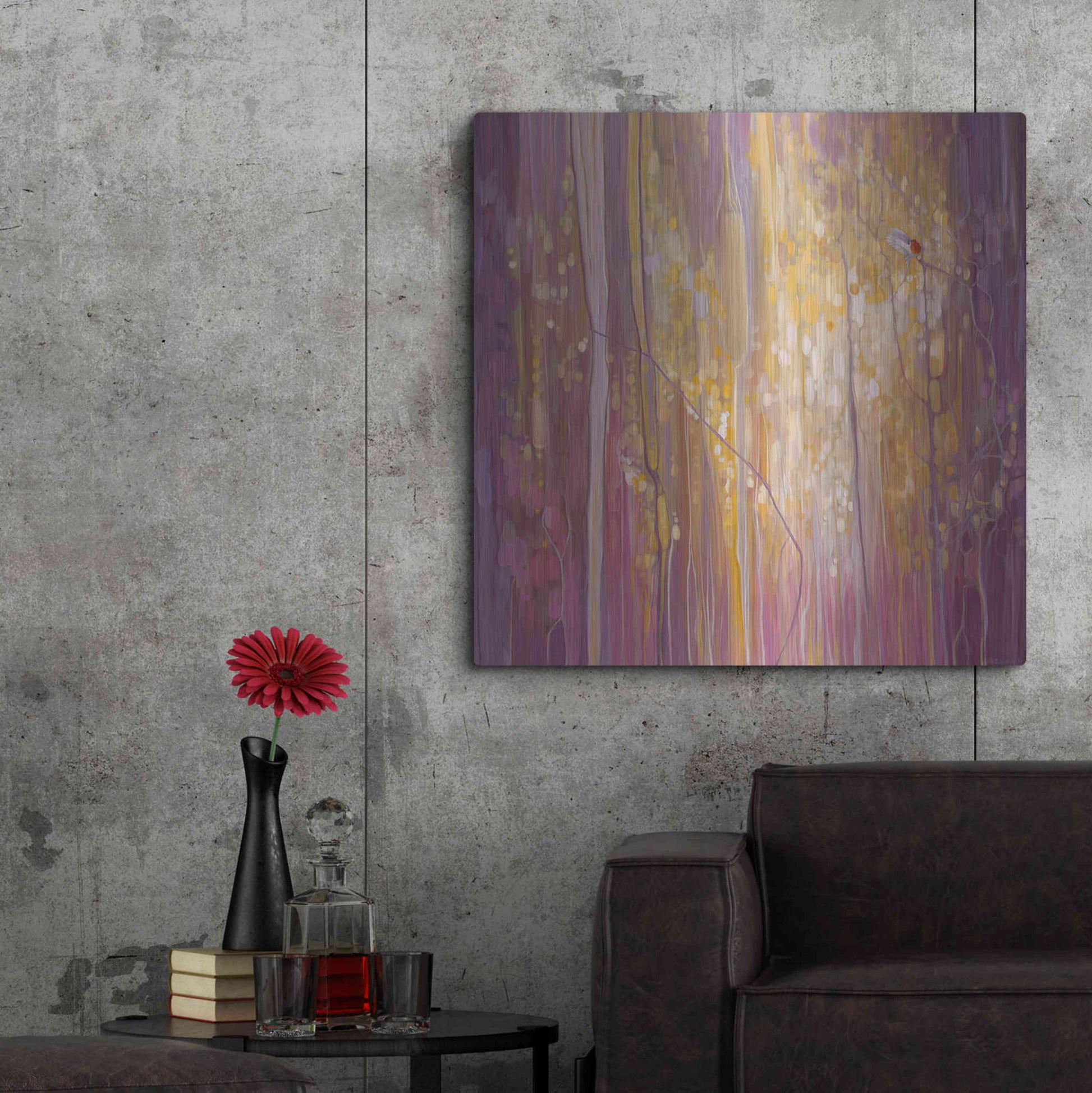 Luxe Metal Art 'Robins Song' by Gill Bustamante, Metal Wall Art,36x36