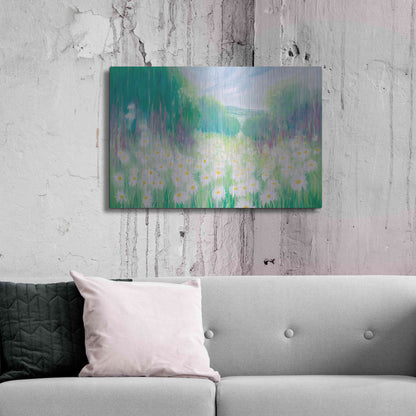 Luxe Metal Art 'Through The Daisies To The Sea' by Gill Bustamante, Metal Wall Art,36x24