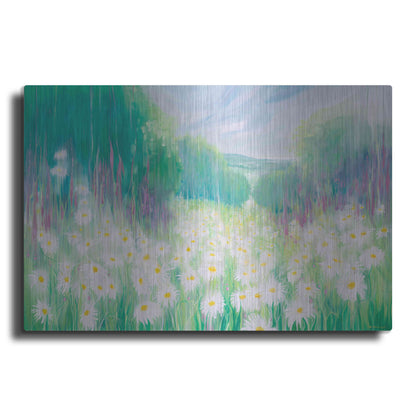 Luxe Metal Art 'Through The Daisies To The Sea' by Gill Bustamante, Metal Wall Art