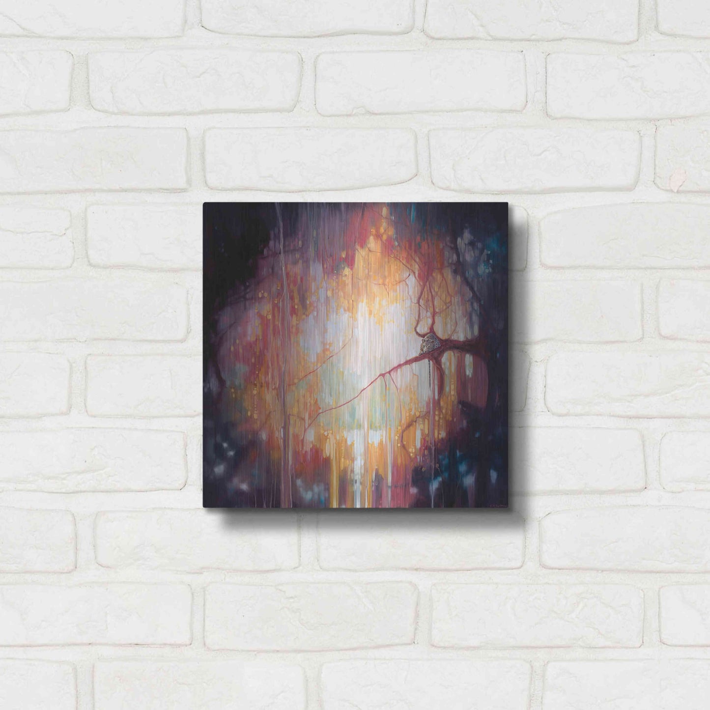 Luxe Metal Art 'Jungle Portal' by Gill Bustamante, Metal Wall Art,12x12