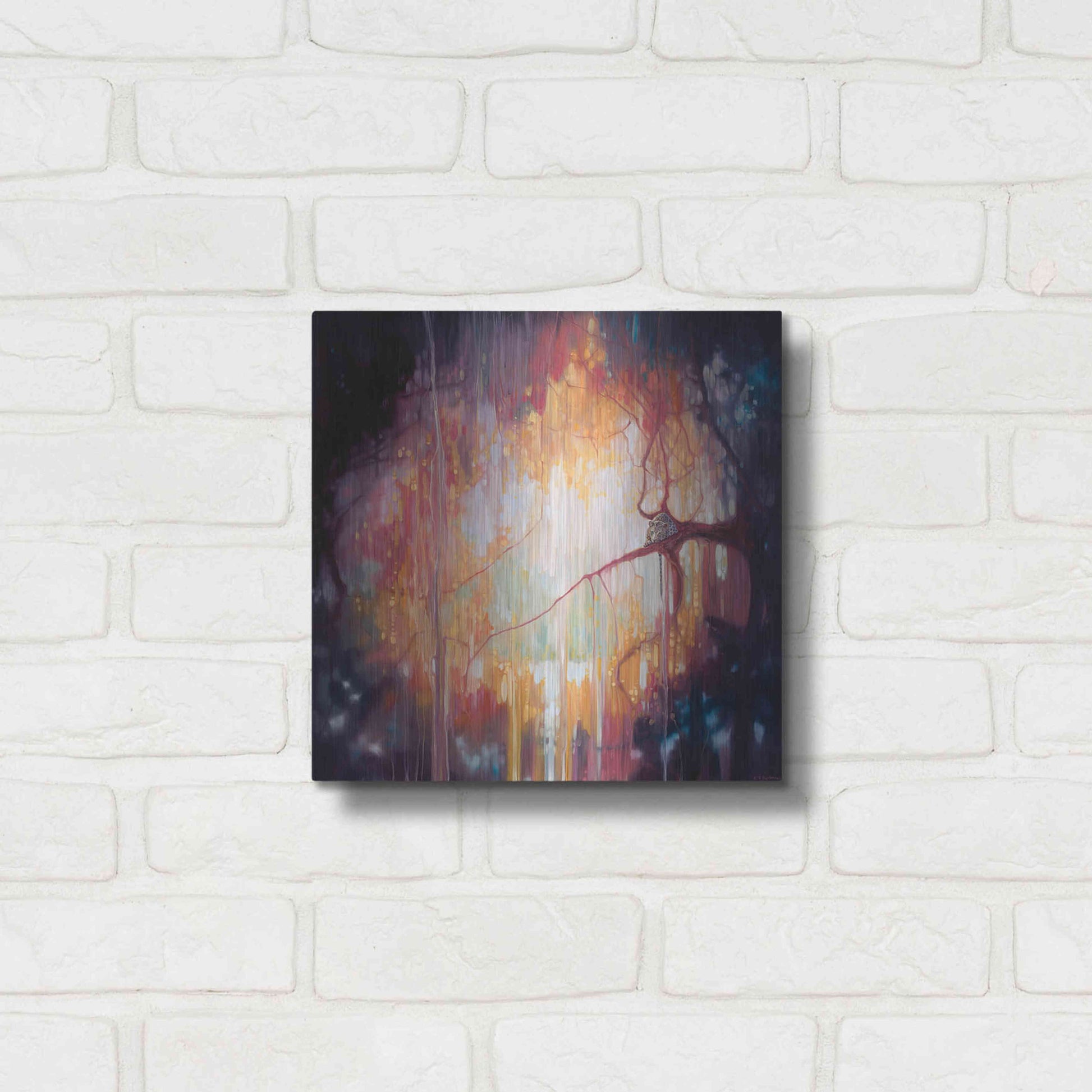 Luxe Metal Art 'Jungle Portal' by Gill Bustamante, Metal Wall Art,12x12