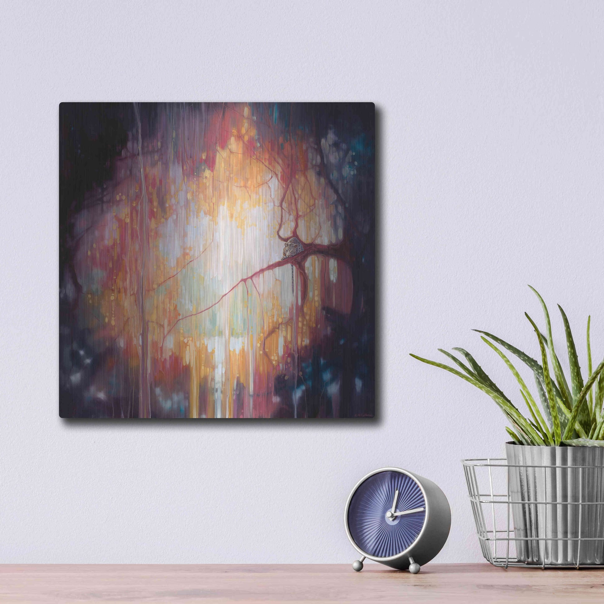 Luxe Metal Art 'Jungle Portal' by Gill Bustamante, Metal Wall Art,12x12