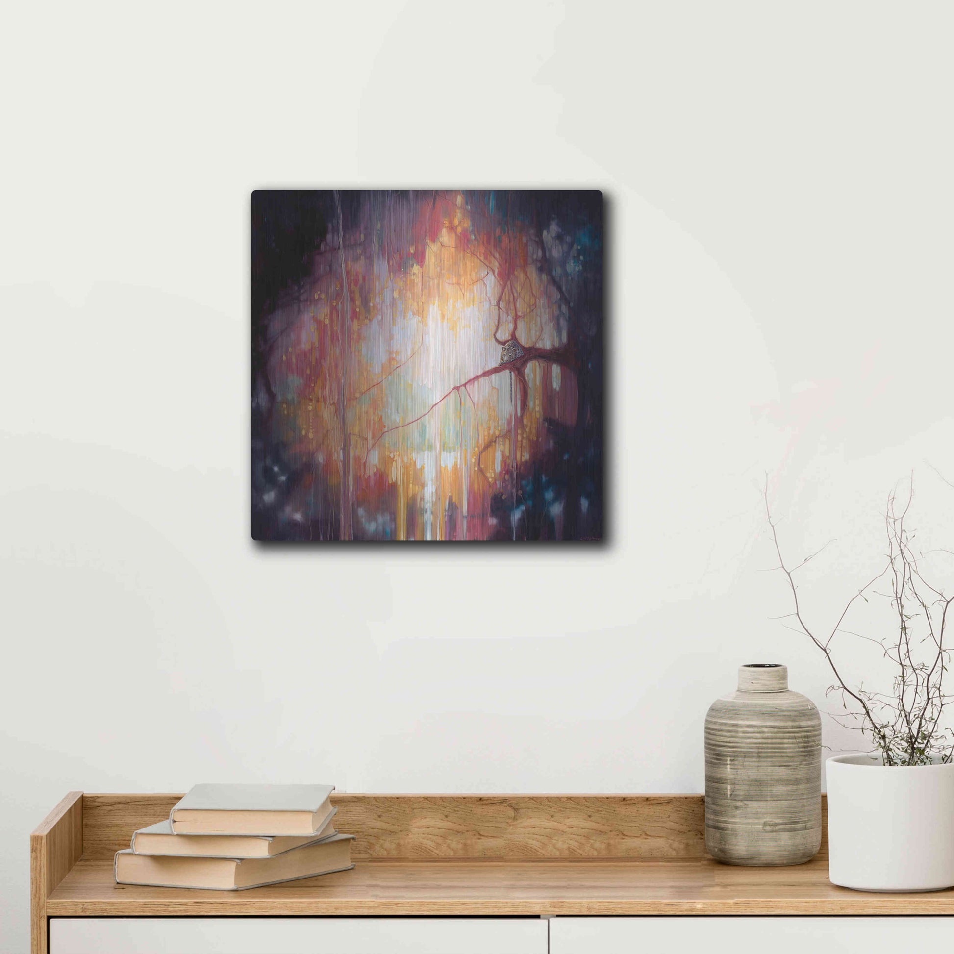 Luxe Metal Art 'Jungle Portal' by Gill Bustamante, Metal Wall Art,12x12