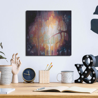 Luxe Metal Art 'Jungle Portal' by Gill Bustamante, Metal Wall Art,12x12