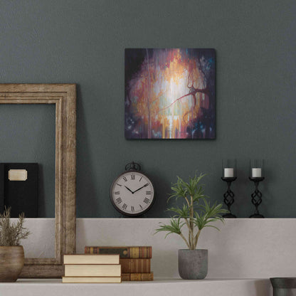 Luxe Metal Art 'Jungle Portal' by Gill Bustamante, Metal Wall Art,12x12