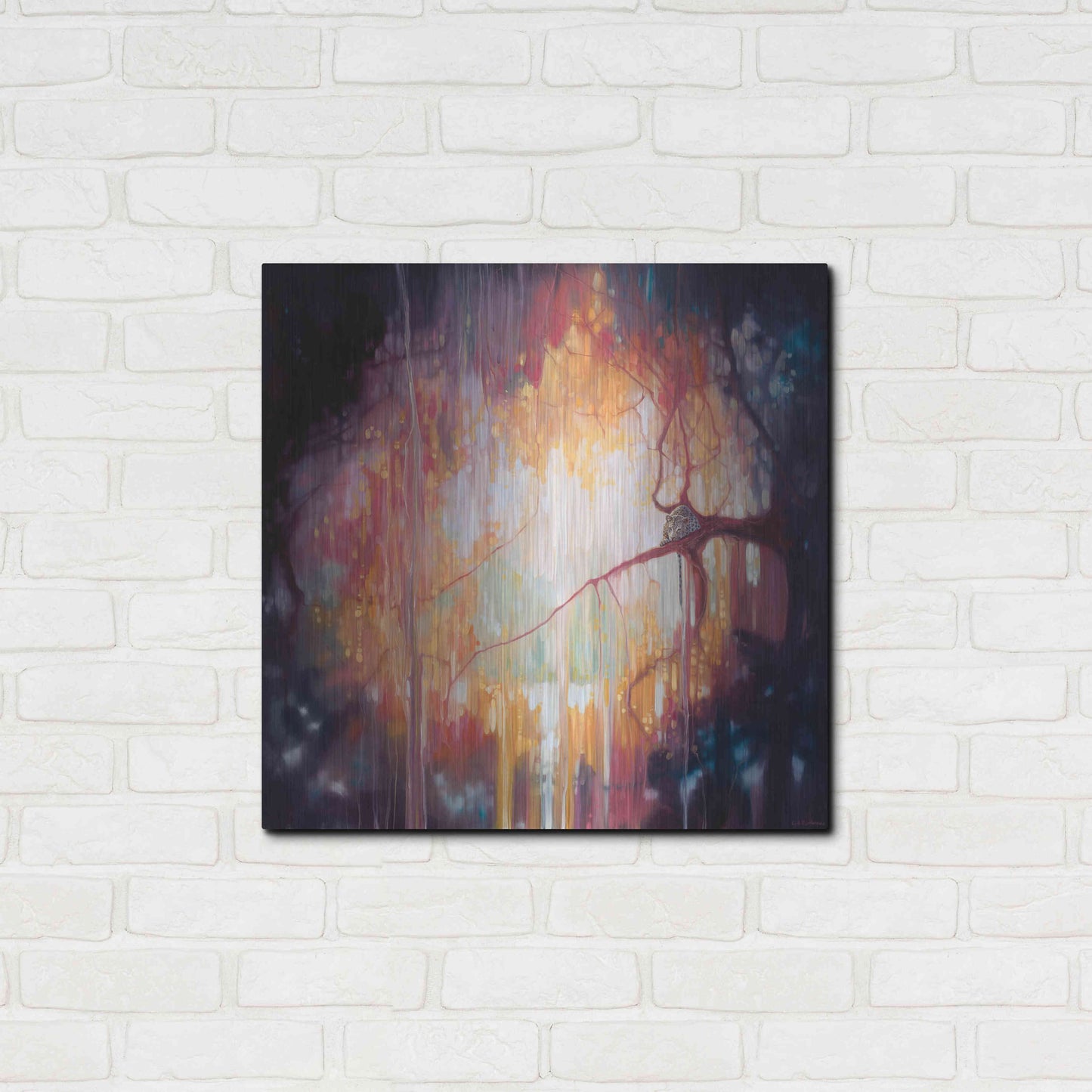 Luxe Metal Art 'Jungle Portal' by Gill Bustamante, Metal Wall Art,24x24