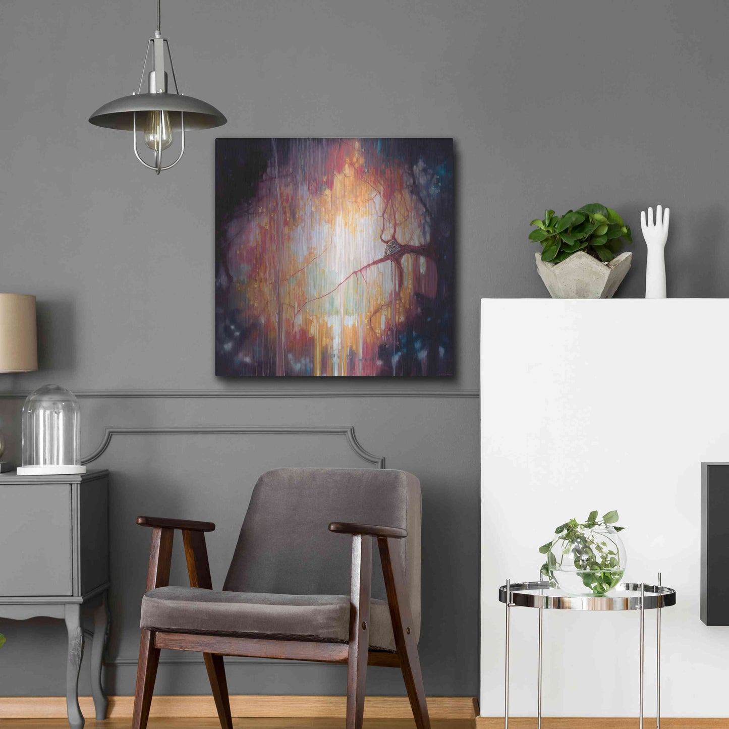 Luxe Metal Art 'Jungle Portal' by Gill Bustamante, Metal Wall Art,24x24