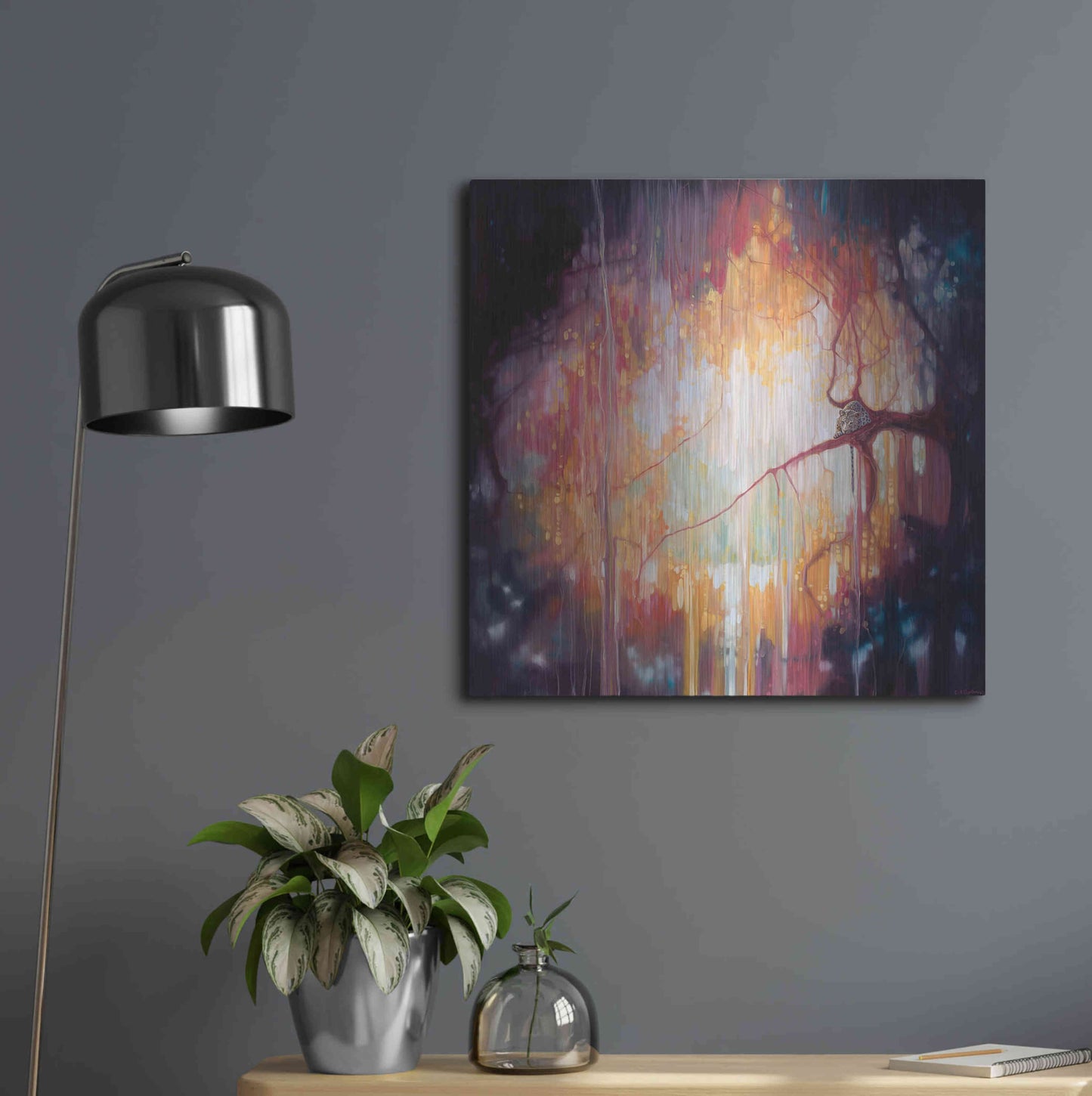 Luxe Metal Art 'Jungle Portal' by Gill Bustamante, Metal Wall Art,24x24