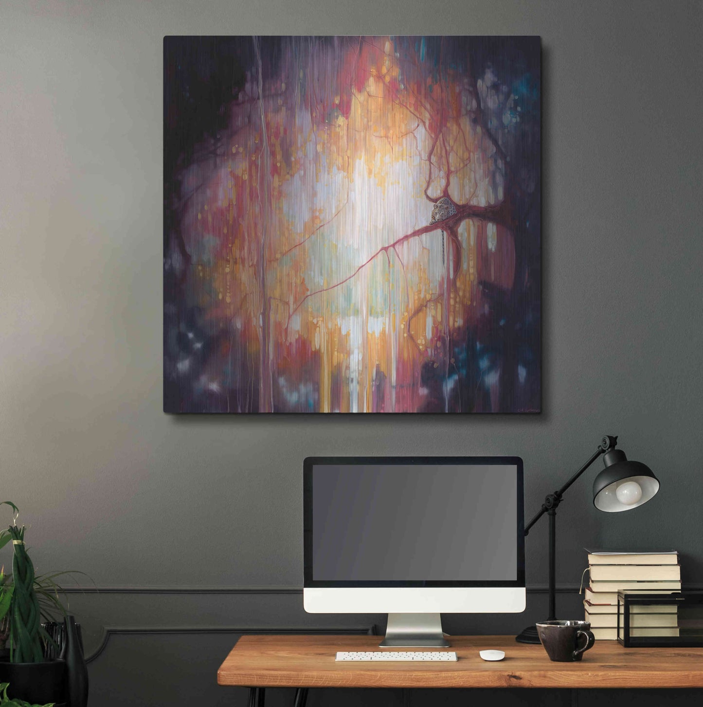 Luxe Metal Art 'Jungle Portal' by Gill Bustamante, Metal Wall Art,36x36