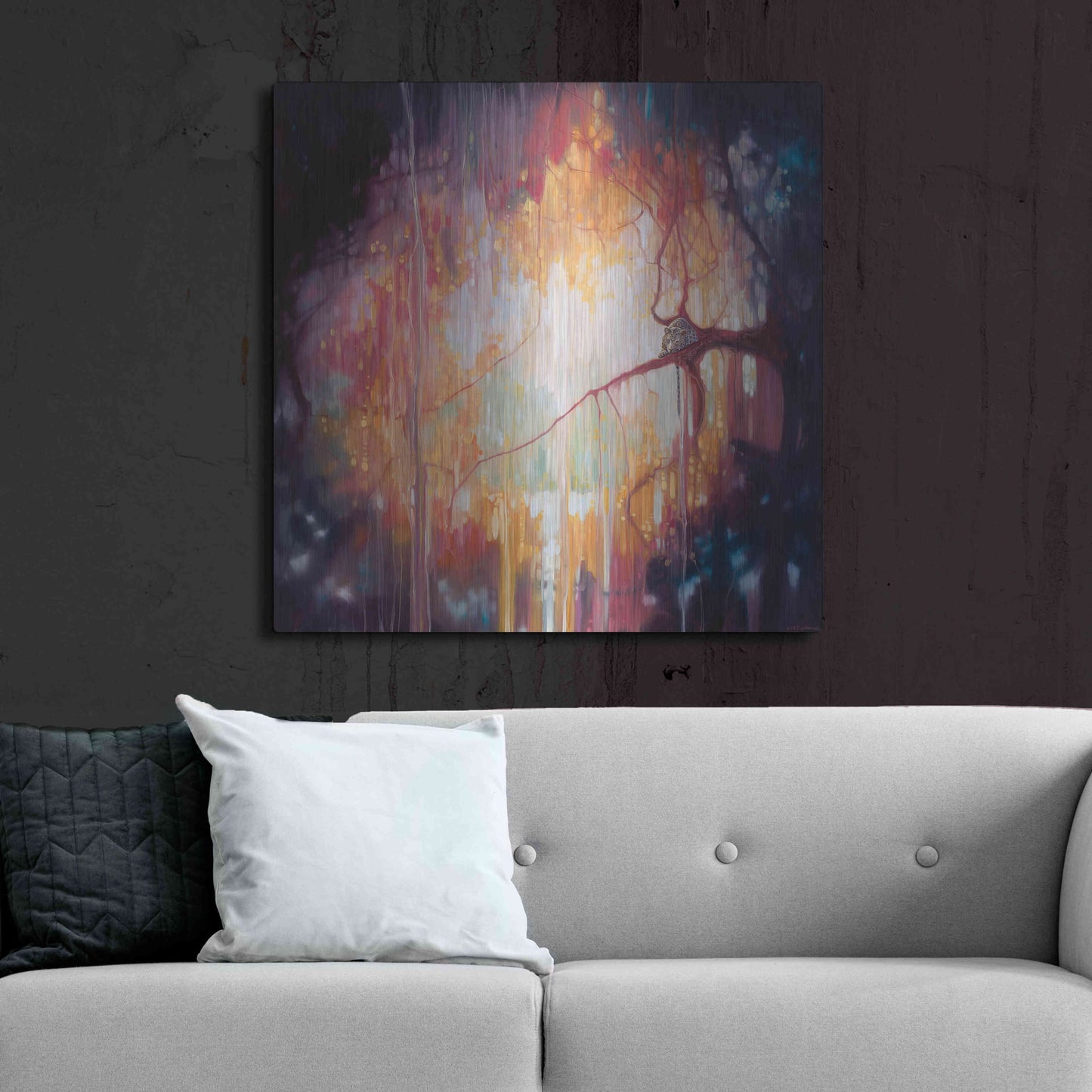 Luxe Metal Art 'Jungle Portal' by Gill Bustamante, Metal Wall Art,36x36