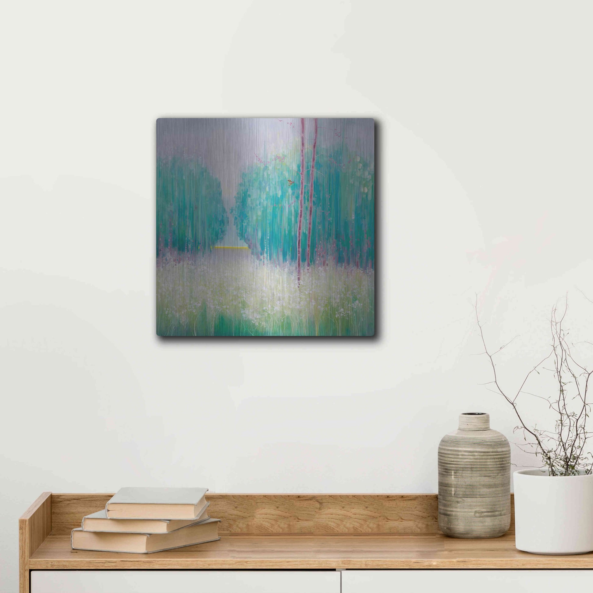 Luxe Metal Art 'May Meadow' by Gill Bustamante, Metal Wall Art,12x12