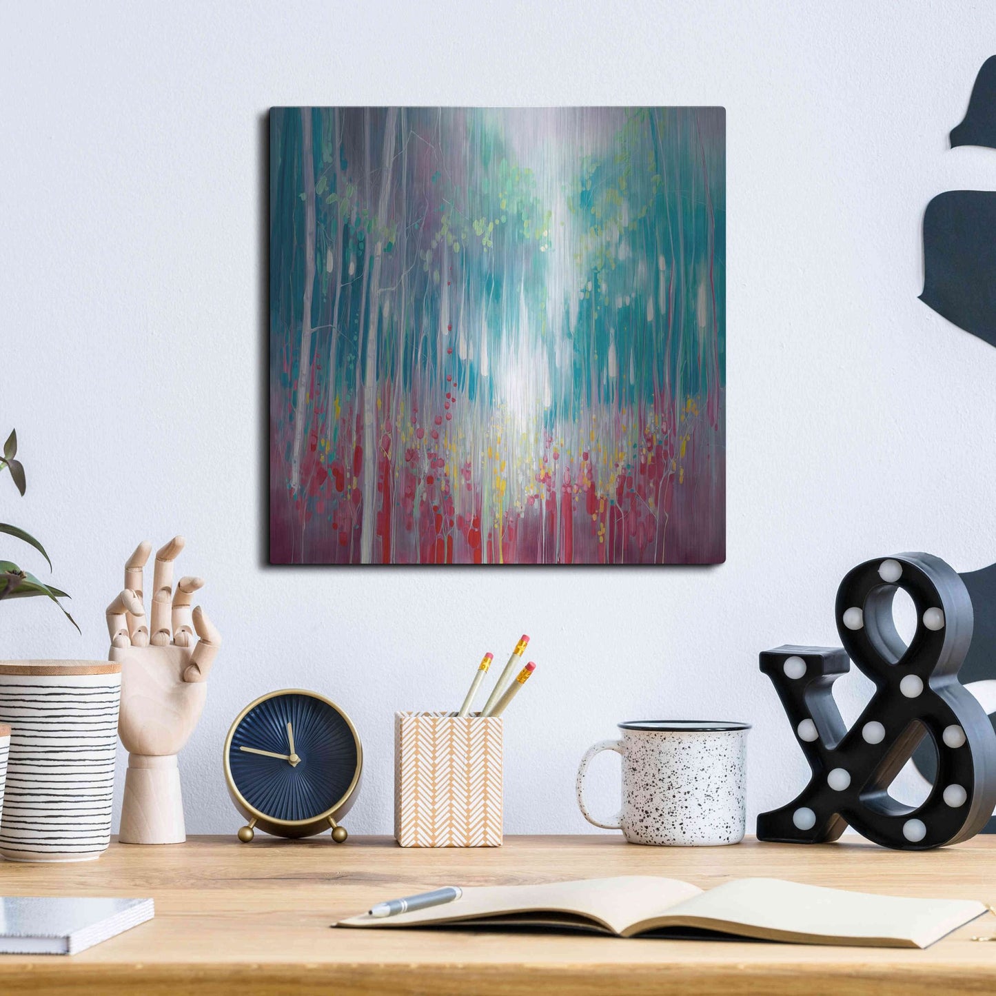 Luxe Metal Art 'Roaring Summer' by Gill Bustamante, Metal Wall Art,12x12