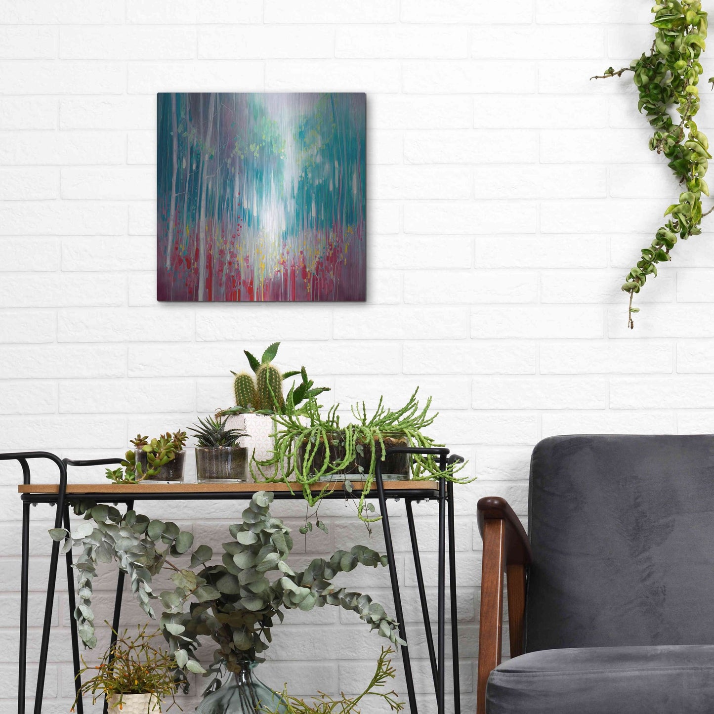 Luxe Metal Art 'Roaring Summer' by Gill Bustamante, Metal Wall Art,12x12