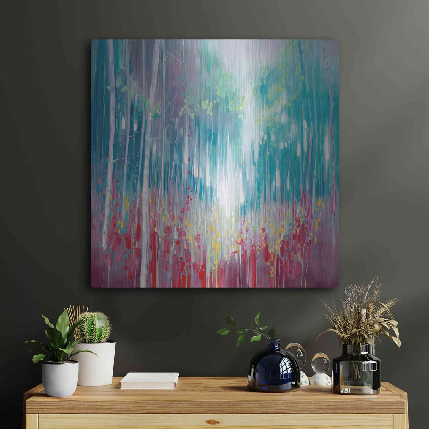 Luxe Metal Art 'Roaring Summer' by Gill Bustamante, Metal Wall Art,24x24