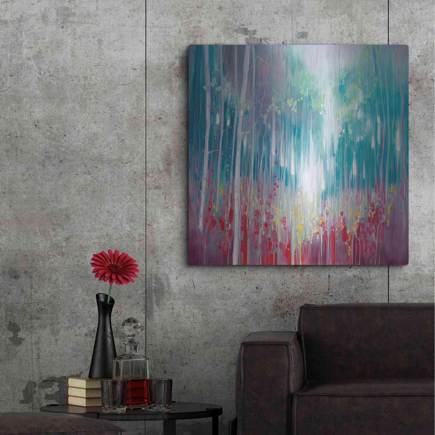 Luxe Metal Art 'Roaring Summer' by Gill Bustamante, Metal Wall Art,36x36