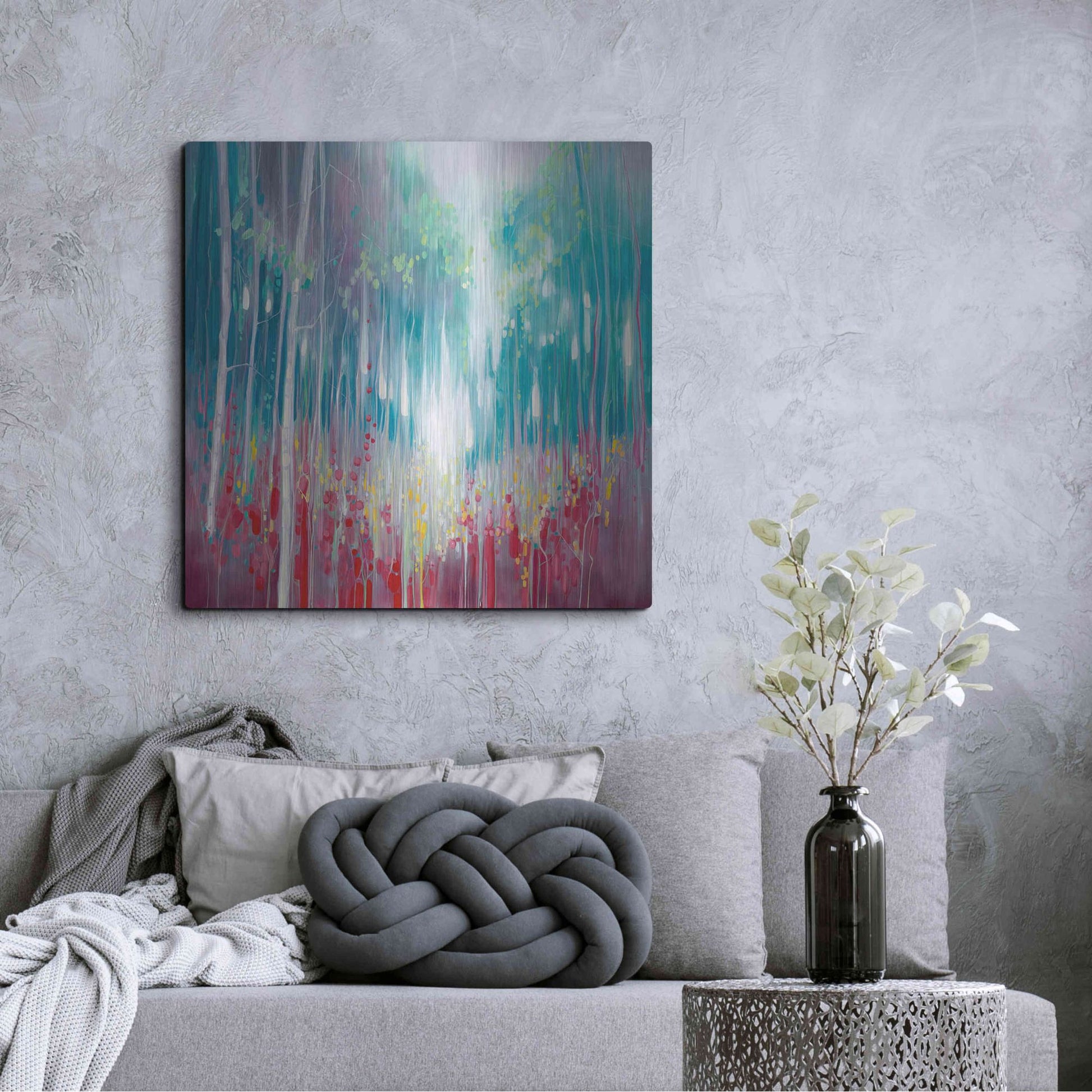 Luxe Metal Art 'Roaring Summer' by Gill Bustamante, Metal Wall Art,36x36