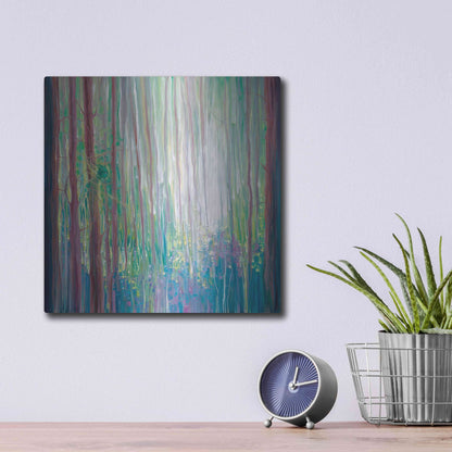 Luxe Metal Art 'The Dryads Bluebell Wood' by Gill Bustamante, Metal Wall Art,12x12