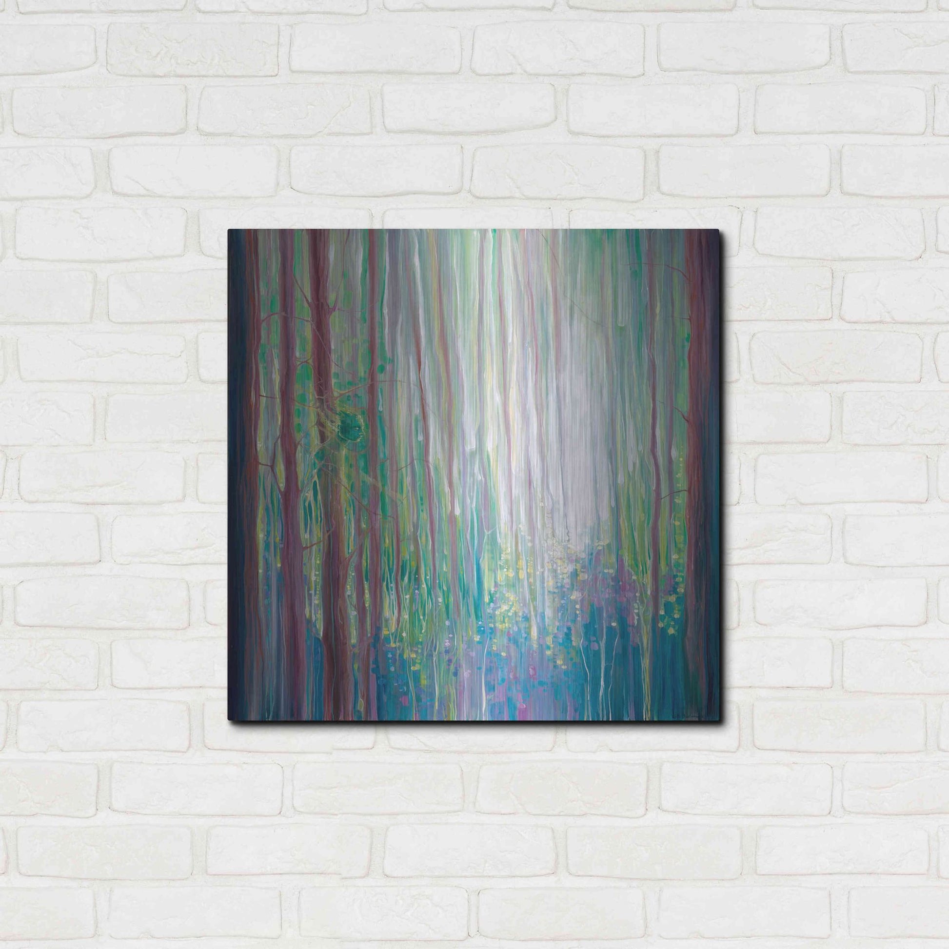 Luxe Metal Art 'The Dryads Bluebell Wood' by Gill Bustamante, Metal Wall Art,24x24