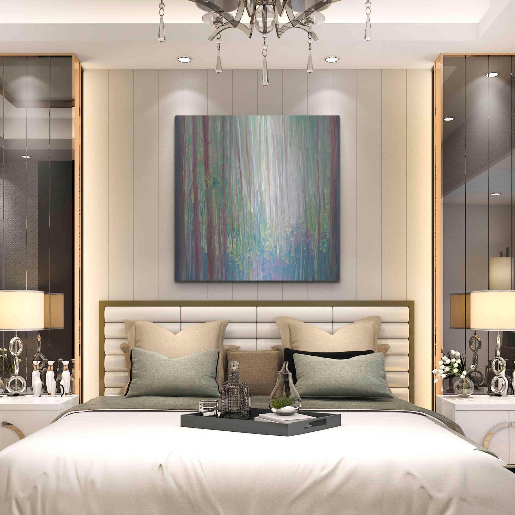 Luxe Metal Art 'The Dryads Bluebell Wood' by Gill Bustamante, Metal Wall Art,36x36