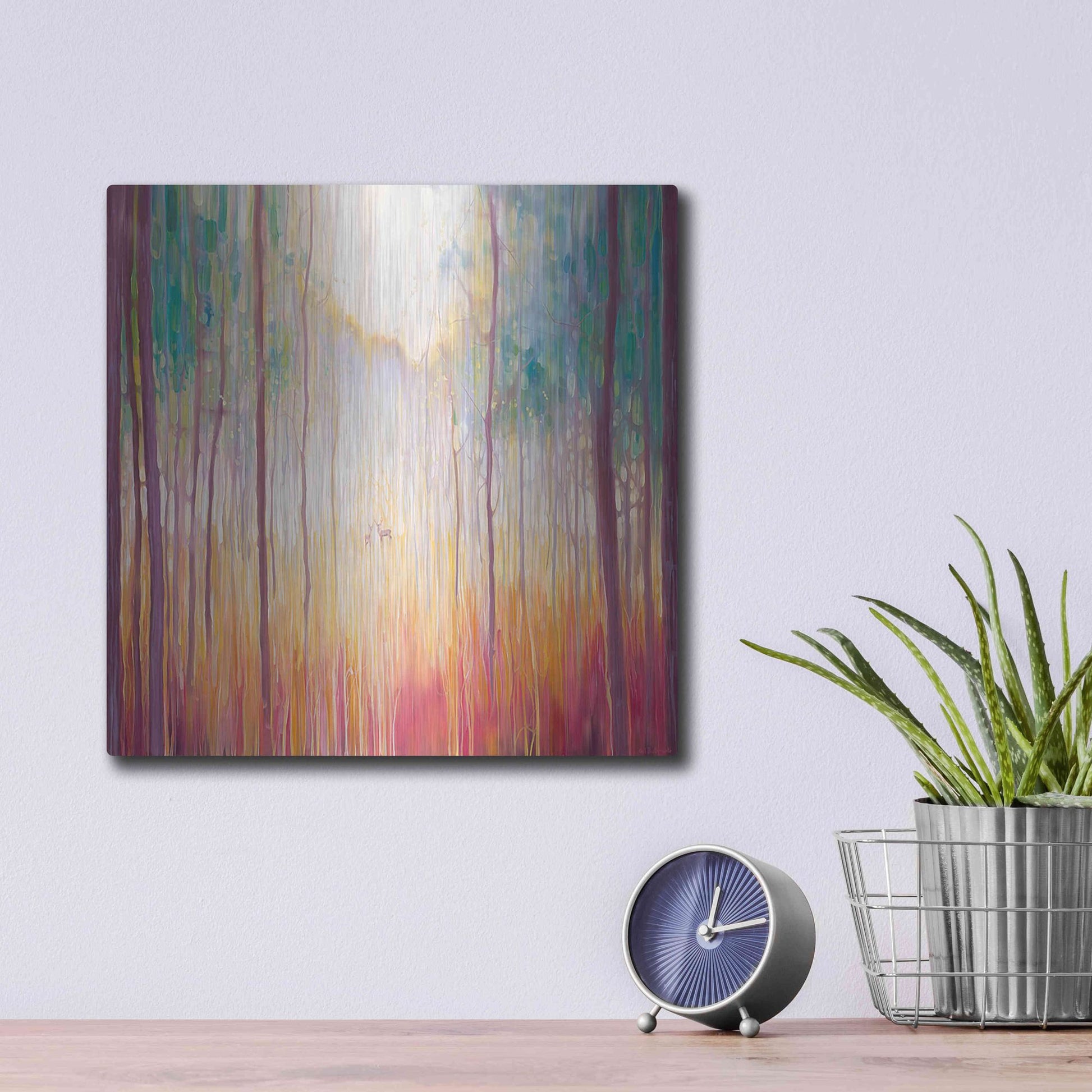 Luxe Metal Art 'Elusive 2' by Gill Bustamante, Metal Wall Art,12x12