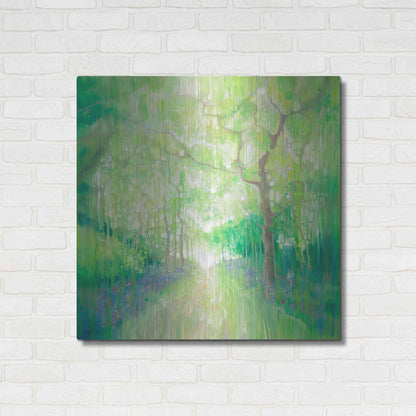 Luxe Metal Art 'Green Forest Calling' by Gill Bustamante, Metal Wall Art,36x36