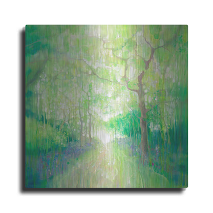 Luxe Metal Art 'Green Forest Calling' by Gill Bustamante, Metal Wall Art