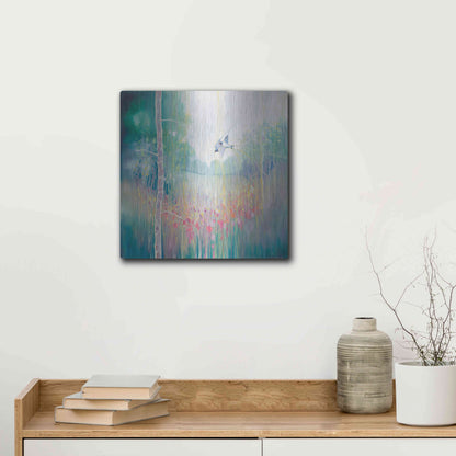 Luxe Metal Art 'Weaving Summer' by Gill Bustamante, Metal Wall Art,12x12