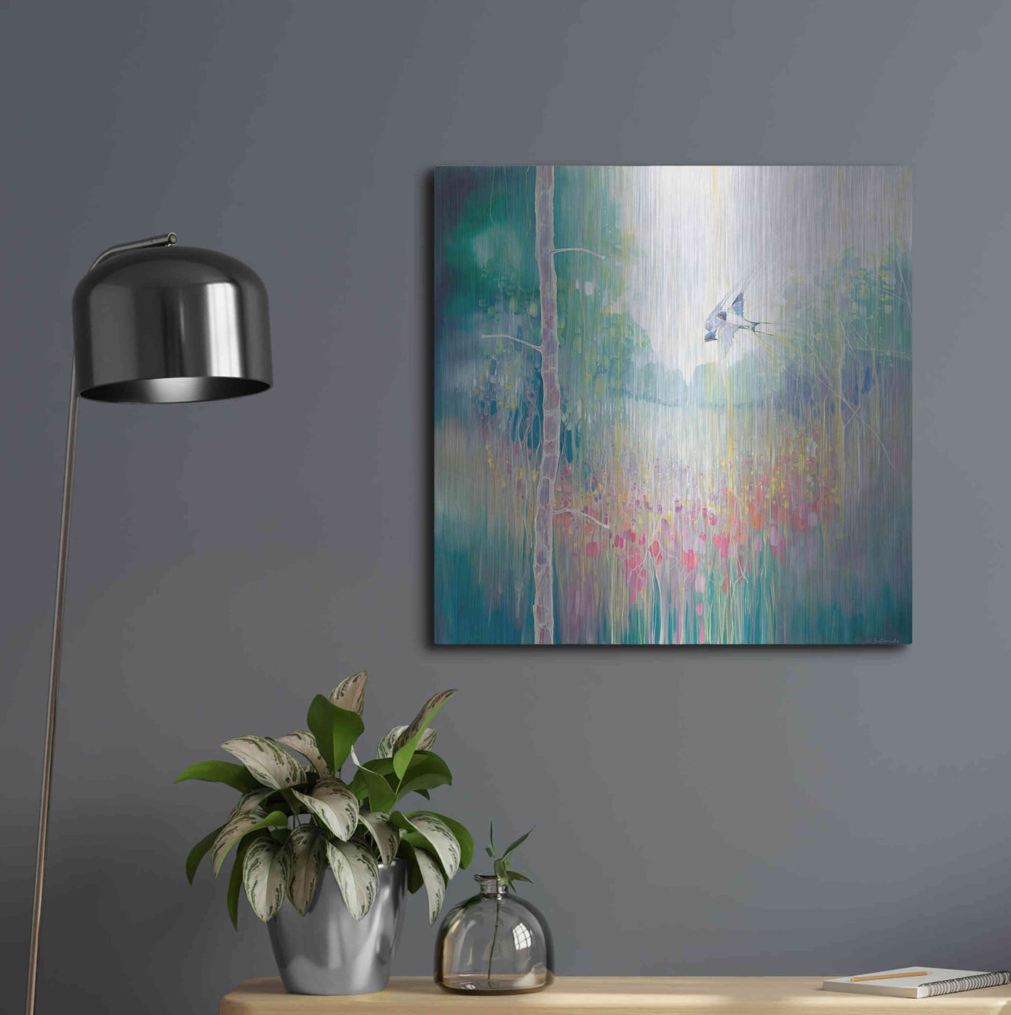 Luxe Metal Art 'Weaving Summer' by Gill Bustamante, Metal Wall Art,24x24