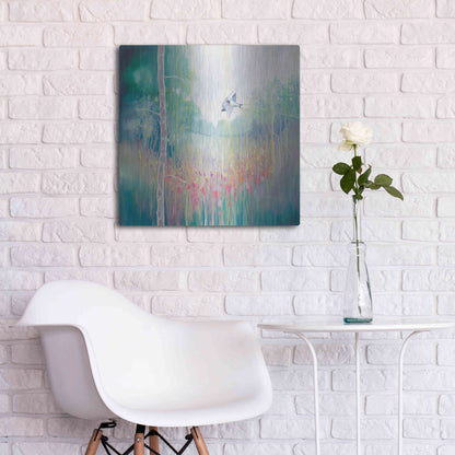 Luxe Metal Art 'Weaving Summer' by Gill Bustamante, Metal Wall Art,24x24