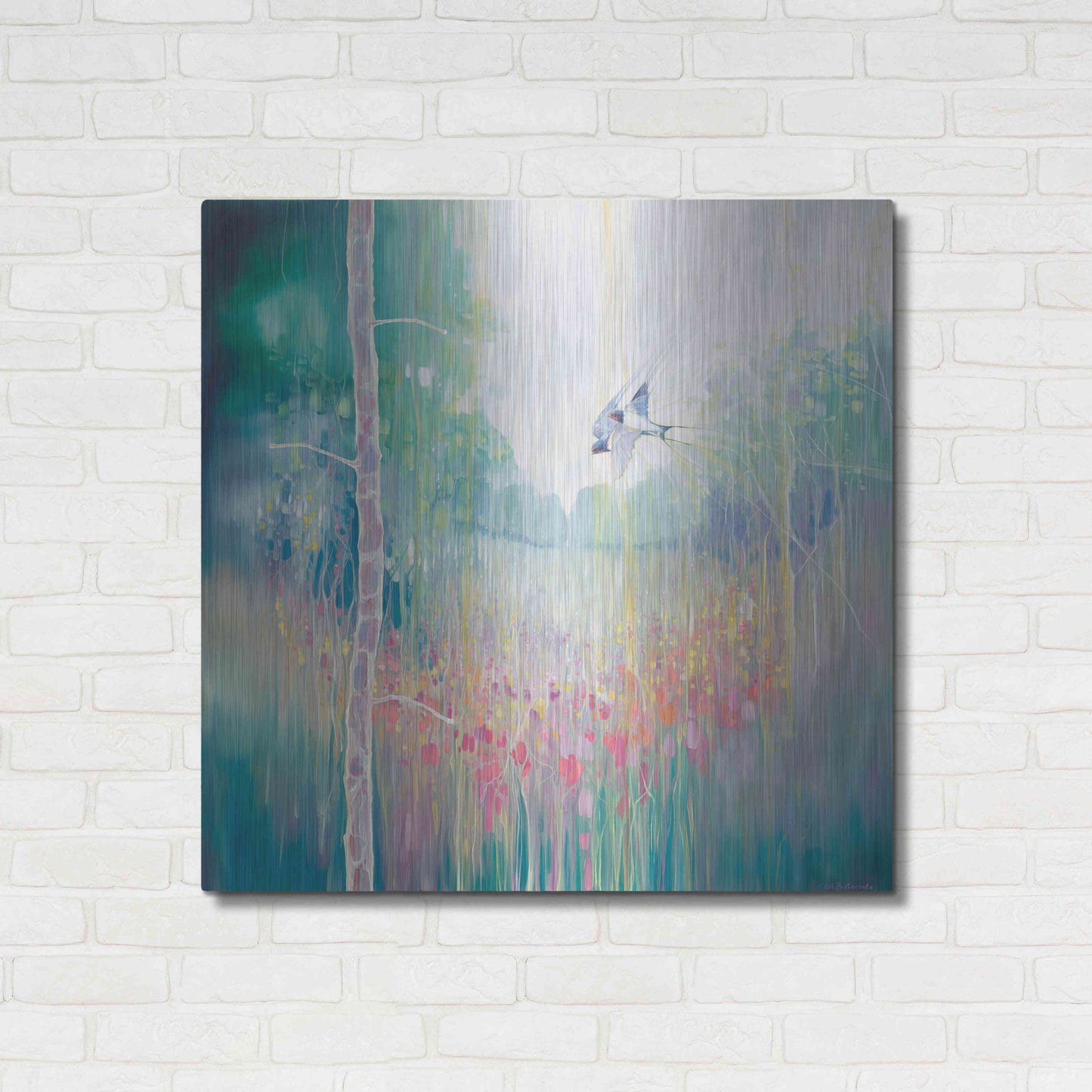 Luxe Metal Art 'Weaving Summer' by Gill Bustamante, Metal Wall Art,36x36