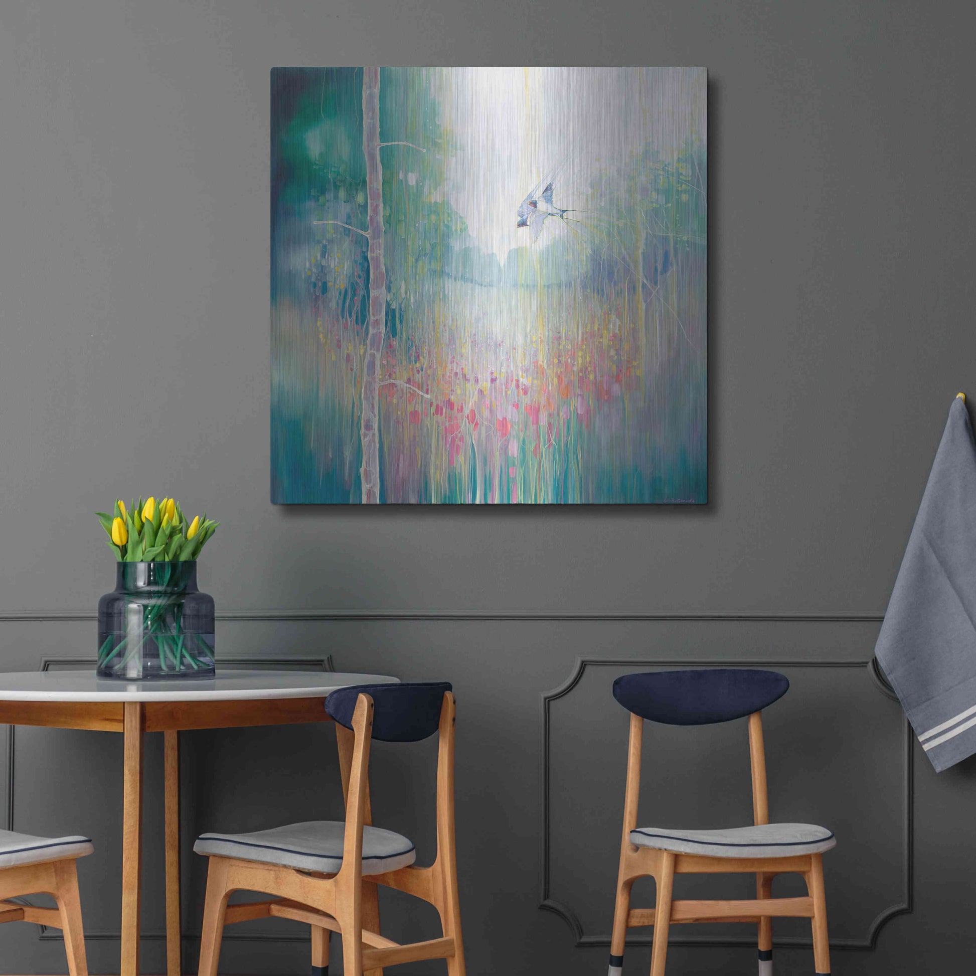 Luxe Metal Art 'Weaving Summer' by Gill Bustamante, Metal Wall Art,36x36