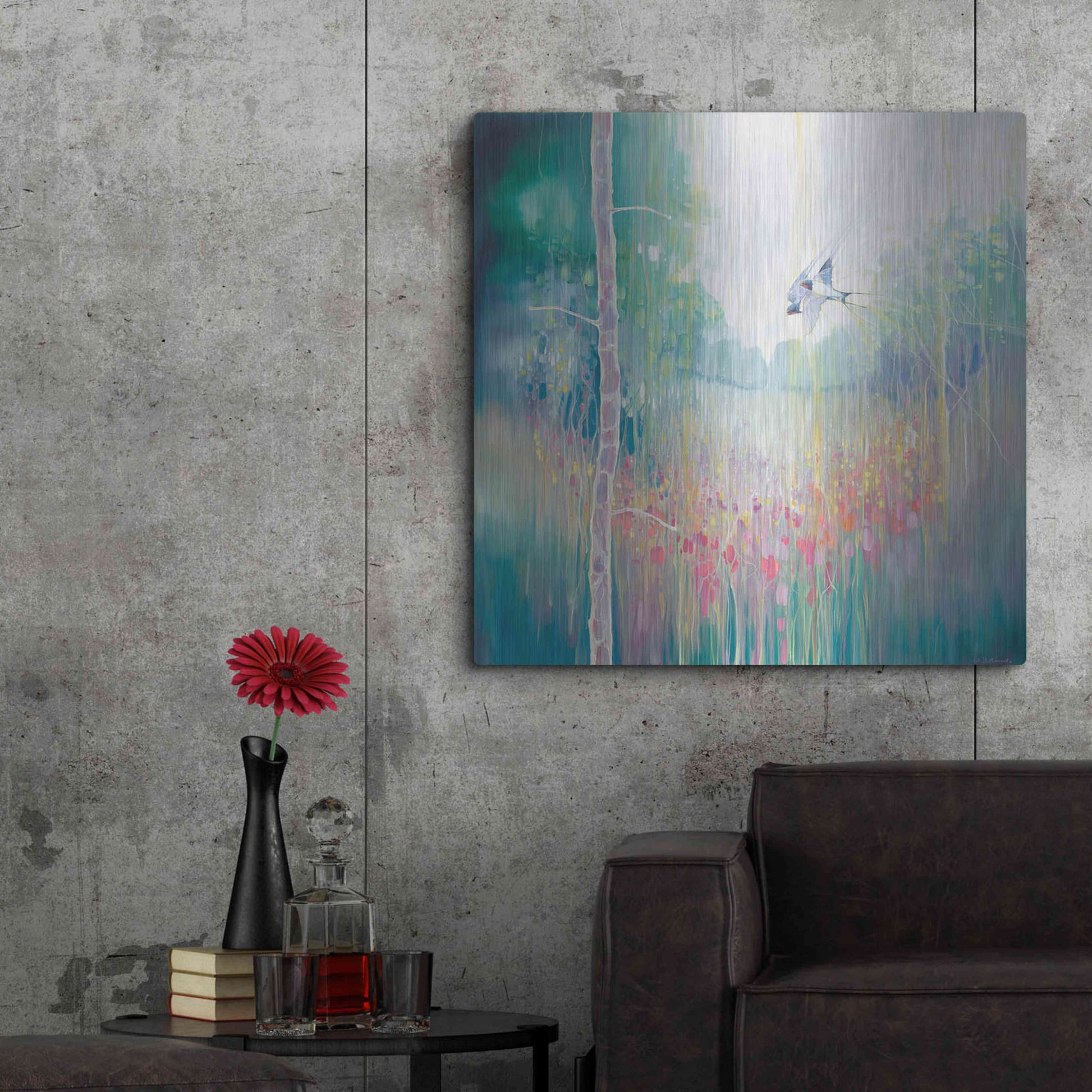 Luxe Metal Art 'Weaving Summer' by Gill Bustamante, Metal Wall Art,36x36