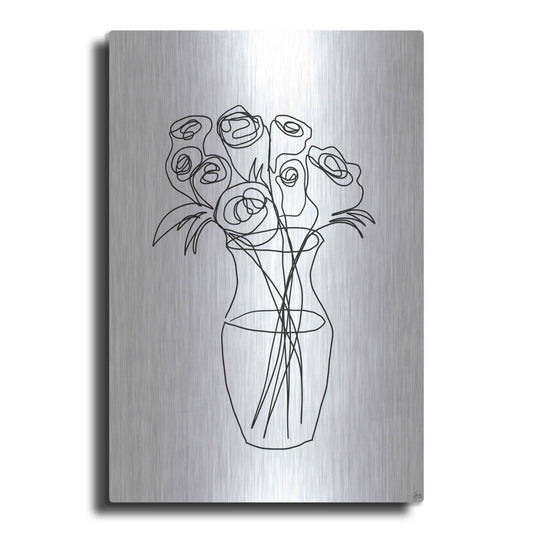 Luxe Metal Art 'Floral Bunch 2' by Line and Brush, Metal Wall Art