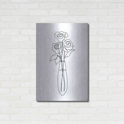 Luxe Metal Art 'Floral Bunch 3' by Line and Brush, Metal Wall Art,24x36
