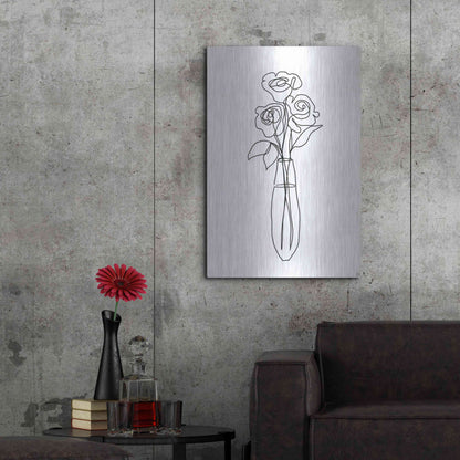 Luxe Metal Art 'Floral Bunch 3' by Line and Brush, Metal Wall Art,24x36