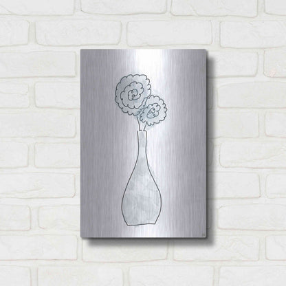 Luxe Metal Art 'Floral Glass Bunch 1' by Line and Brush, Metal Wall Art,12x16