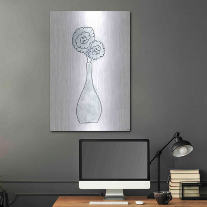 Luxe Metal Art 'Floral Glass Bunch 1' by Line and Brush, Metal Wall Art,24x36