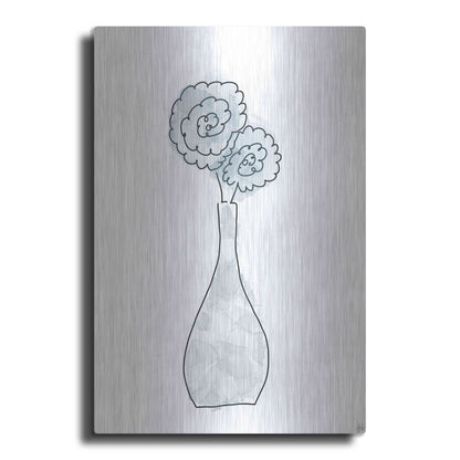 Luxe Metal Art 'Floral Glass Bunch 1' by Line and Brush, Metal Wall Art