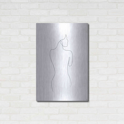 Luxe Metal Art 'Line Female Back 1' by Line and Brush, Metal Wall Art,24x36