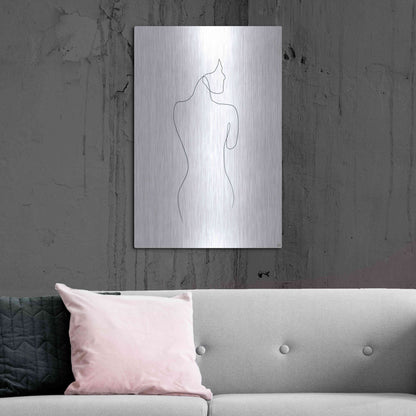 Luxe Metal Art 'Line Female Back 1' by Line and Brush, Metal Wall Art,24x36