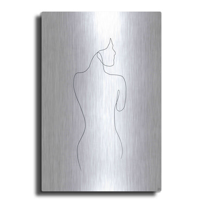 Luxe Metal Art 'Line Female Back 1' by Line and Brush, Metal Wall Art