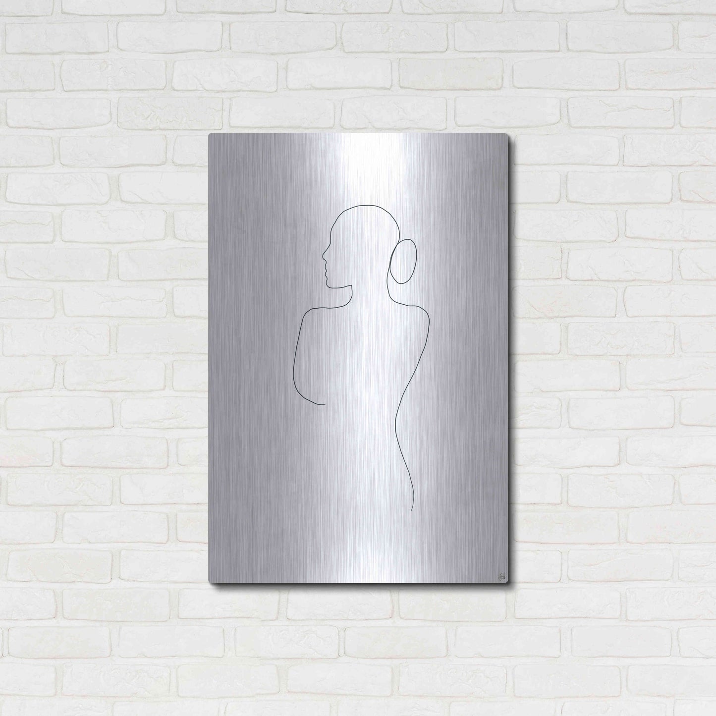 Luxe Metal Art 'Line Female Back 2' by Line and Brush, Metal Wall Art,24x36