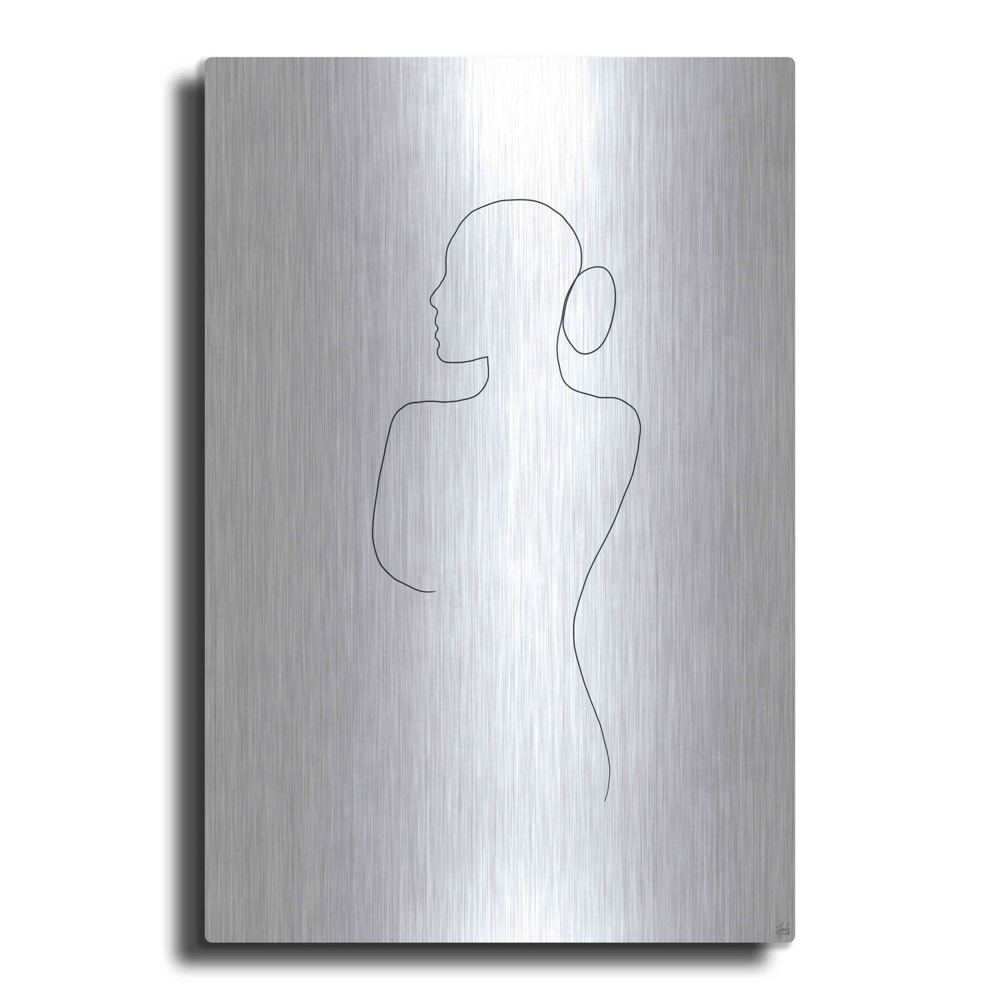 Luxe Metal Art 'Line Female Back 2' by Line and Brush, Metal Wall Art