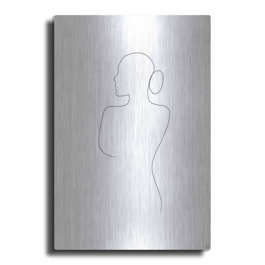 Luxe Metal Art 'Line Female Back 2' by Line and Brush, Metal Wall Art