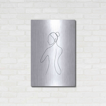 Luxe Metal Art 'Line Female Back 3' by Line and Brush, Metal Wall Art,24x36