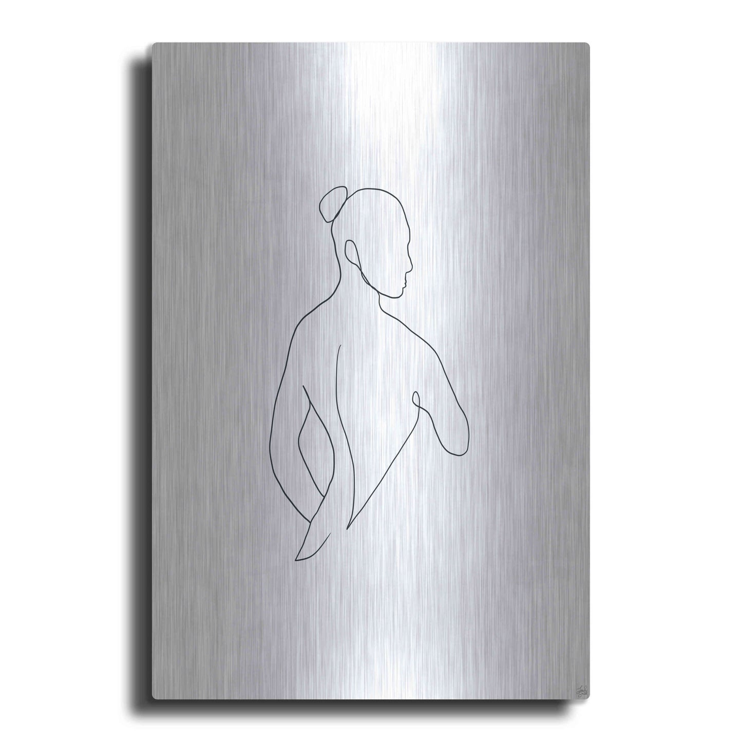 Luxe Metal Art 'Line Female Back 4' by Line and Brush, Metal Wall Art