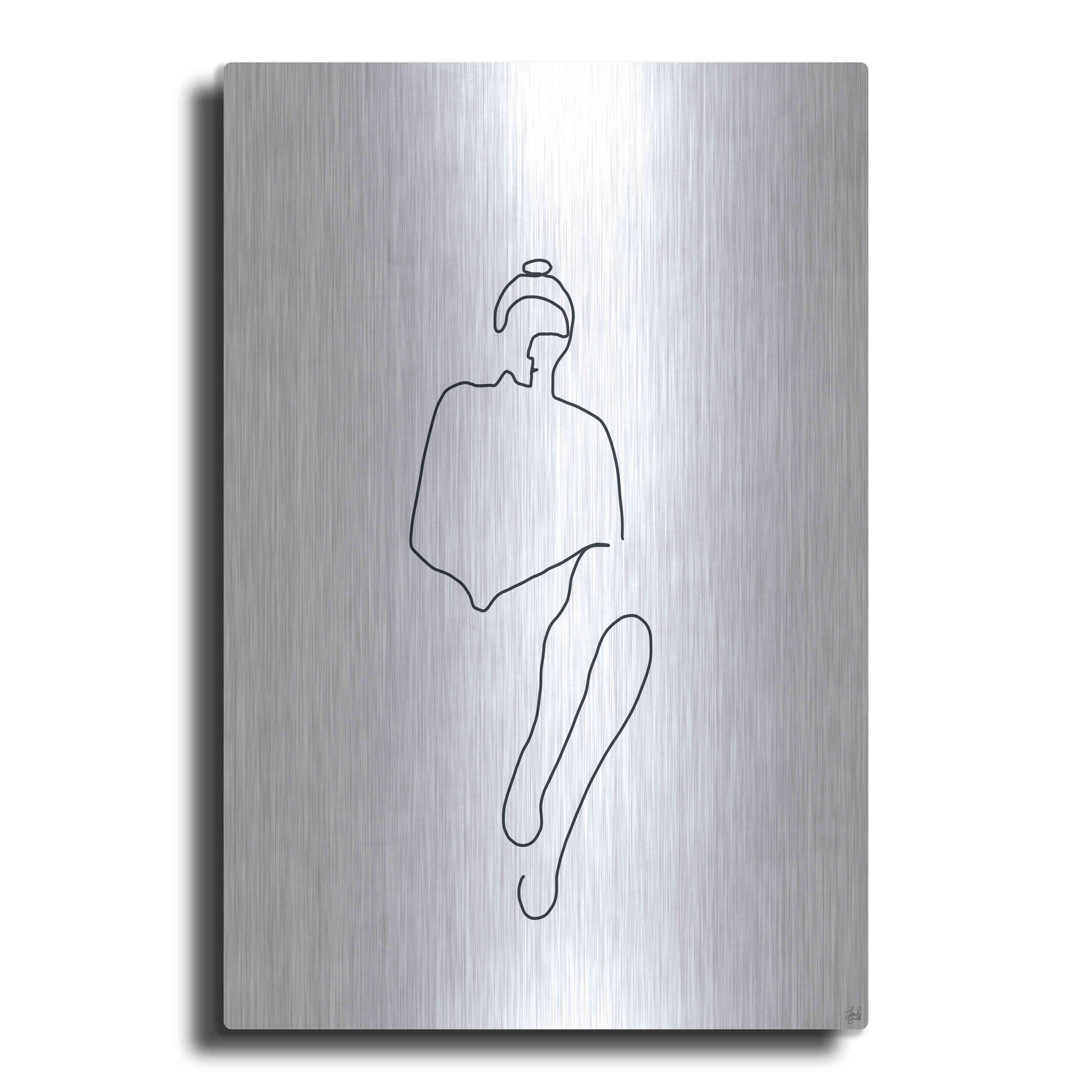 Luxe Metal Art 'Line Female Work 1' by Line and Brush, Metal Wall Art