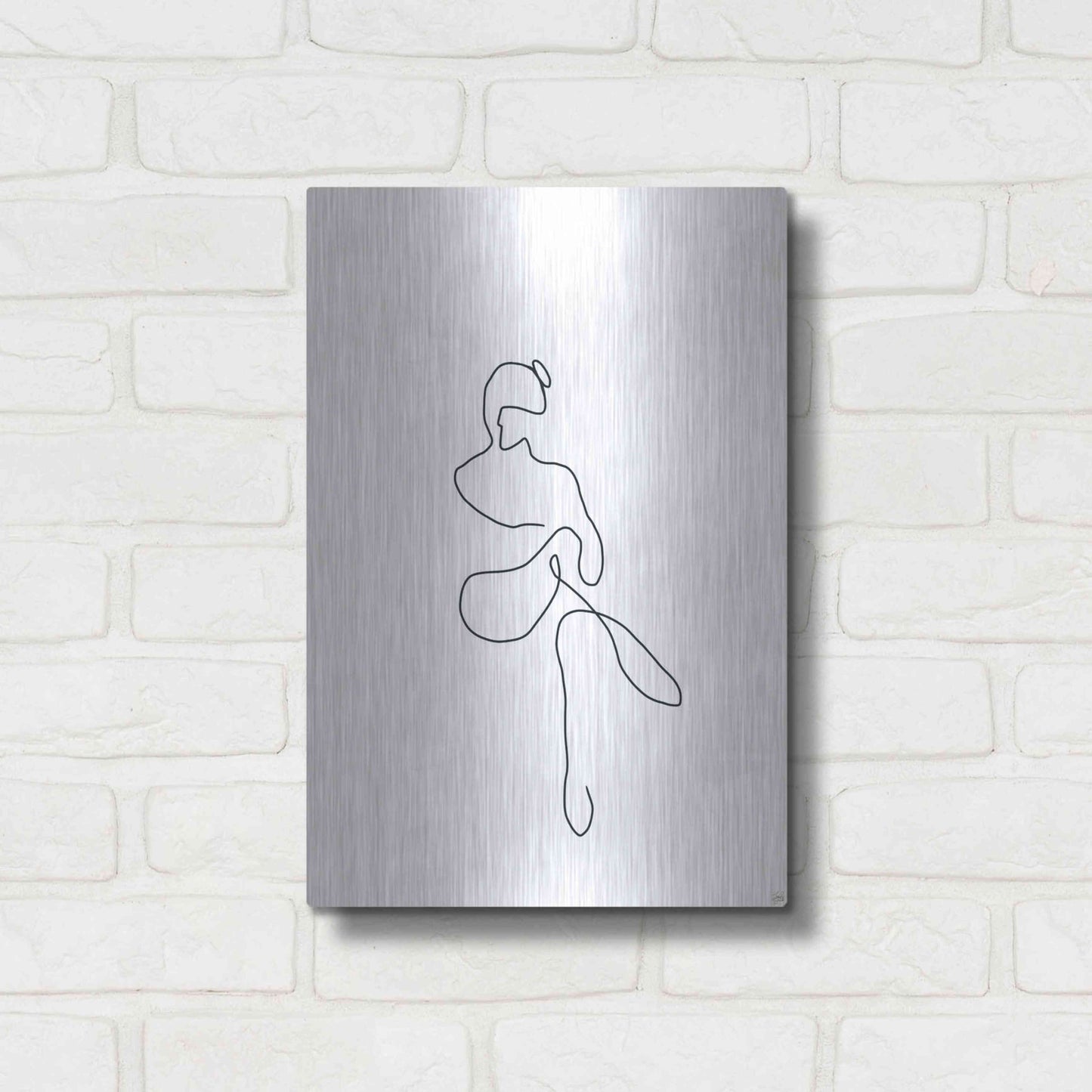 Luxe Metal Art 'Line Female Work 2' by Line and Brush, Metal Wall Art,12x16