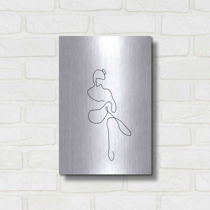 Luxe Metal Art 'Line Female Work 2' by Line and Brush, Metal Wall Art,12x16
